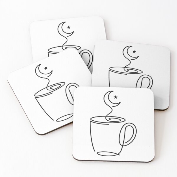 Item preview, Minimalist Ramadan Coffee Moon - Elegant Islamic Line Art Sticker designed and sold by chihab21.