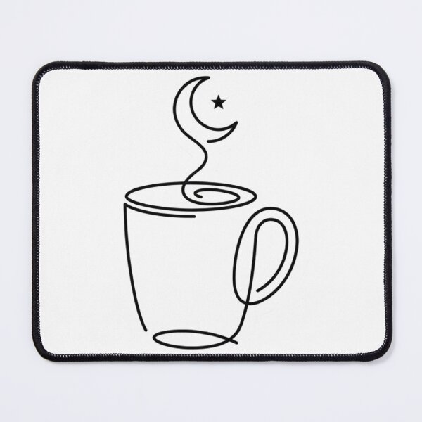 Item preview, Minimalist Ramadan Coffee Moon - Elegant Islamic Line Art Sticker designed and sold by chihab21.