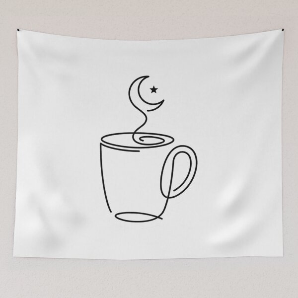 Item preview, Minimalist Ramadan Coffee Moon - Elegant Islamic Line Art Sticker designed and sold by chihab21.