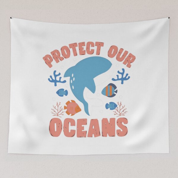 Item preview, Protect Our Oceans and Celebrate Ocean Wildlife designed and sold by SkeletonsDanger.