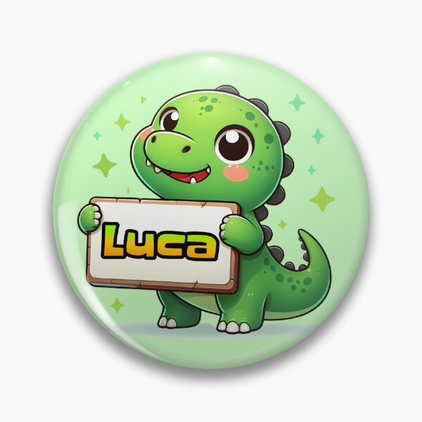 Item preview, Luca Personalised Cute Green Dinosaur name designed and sold by MoonMonkeyNbear.