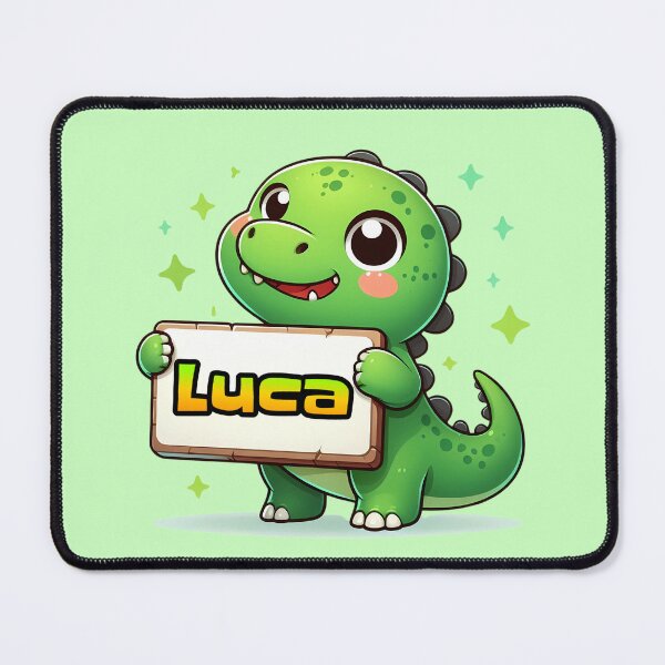 Item preview, Luca Personalised Cute Green Dinosaur name designed and sold by MoonMonkeyNbear.