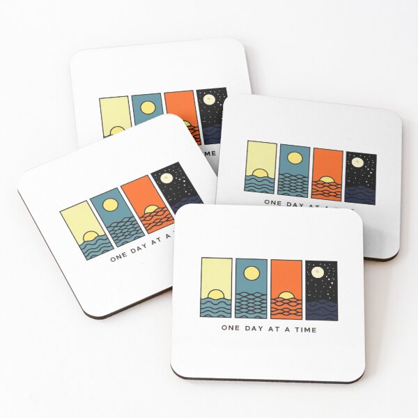 Item preview, One Day at a Time Minimalist Sun and Moon Landscape – Retro Geometric Nature Illustration designed and sold by Colorful-Garden.