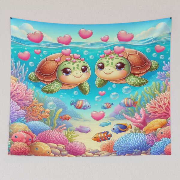 Item preview, Romantic Turtle Love – Dolled-up turtle romance. Turtles show true affection! designed and sold by FotoworldEdel.