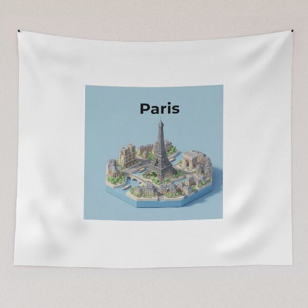 Item preview, Miniature 3D cartoon scene of Paris designed and sold by Zazeyy.
