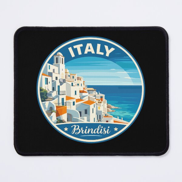 Item preview, Brindisi in Italy Retro Travel Art Circle Emblem designed and sold by MaateoDesign.