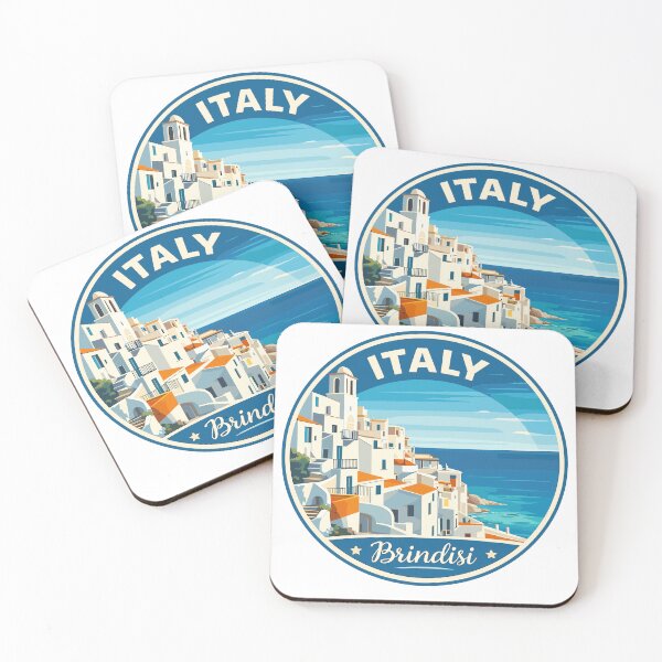 Item preview, Brindisi in Italy Retro Travel Art Circle Emblem designed and sold by MaateoDesign.