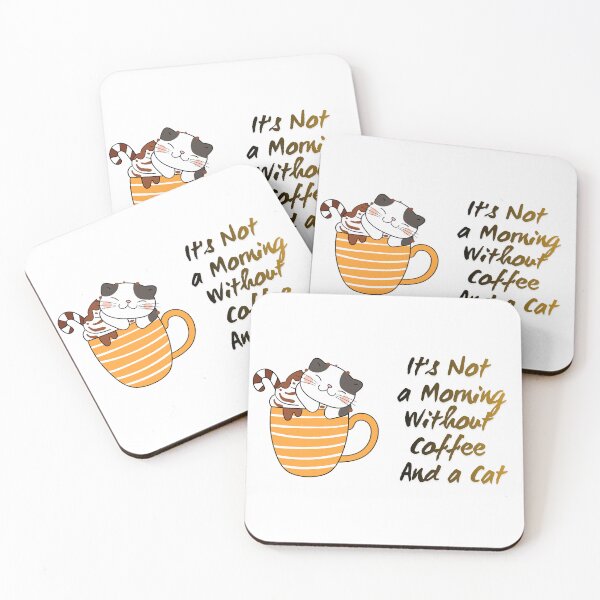 Item preview, It's Not a Morning Without Coffee And a Cat. designed and sold by Dinasshop.