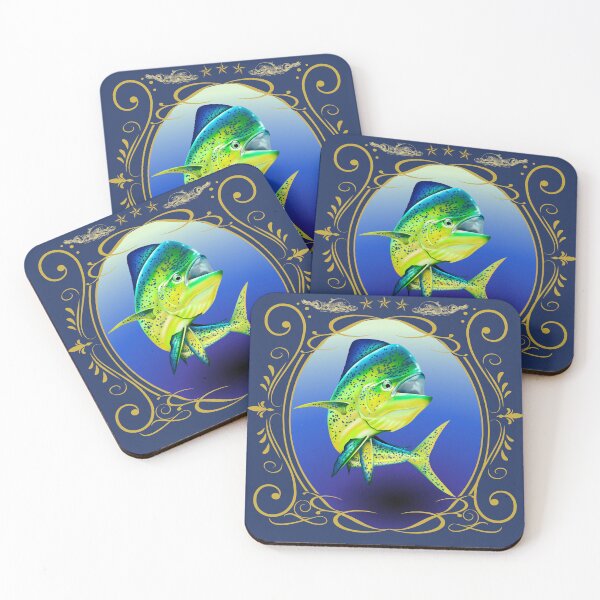 Item preview, Mahi Mahi Dolphin Fish Shield – Colorful Offshore Sportfishing Art designed and sold by Color4Nature.