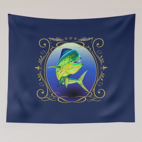 Item preview, Mahi Mahi Dolphin Fish Shield – Colorful Offshore Sportfishing Art designed and sold by Color4Nature.