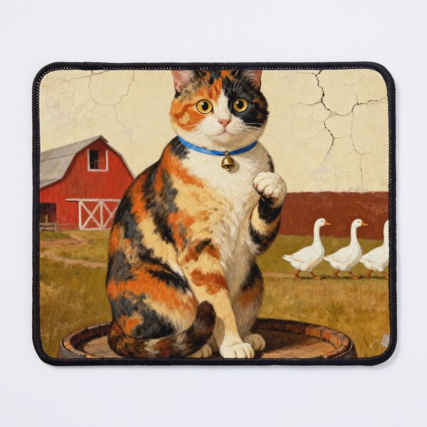 Item preview, Folk Art Tortoiseshell Cat - Vintage Naive Portrait designed and sold by PictorialWhimsy.