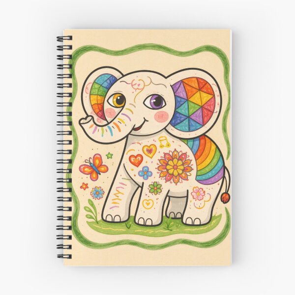 Item preview, Rainbow Mandala Elephant – Cute Boho Fantasy Animal Art, Happy Nursery  designed and sold by MrsMimpi.