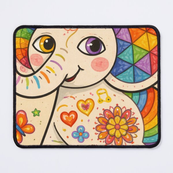 Item preview, Rainbow Mandala Elephant – Cute Boho Fantasy Animal Art, Happy Nursery  designed and sold by MrsMimpi.