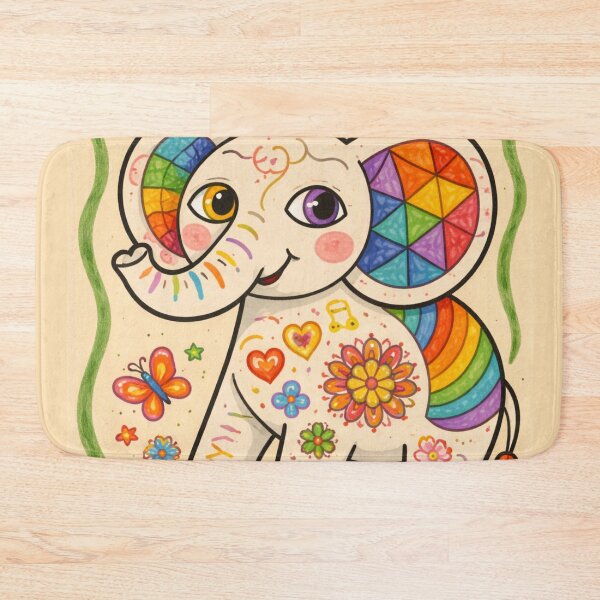 Item preview, Rainbow Mandala Elephant – Cute Boho Fantasy Animal Art, Happy Nursery  designed and sold by MrsMimpi.