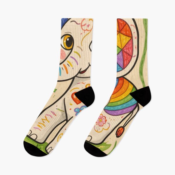 Item preview, Rainbow Mandala Elephant – Cute Boho Fantasy Animal Art, Happy Nursery  designed and sold by MrsMimpi.