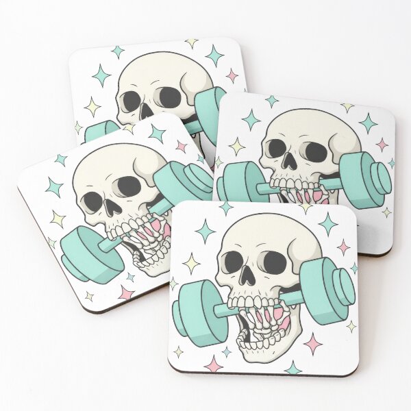 Item preview, Pastel Goth Skull Lifting Dumbbell Aesthetic designed and sold by seven things shop.