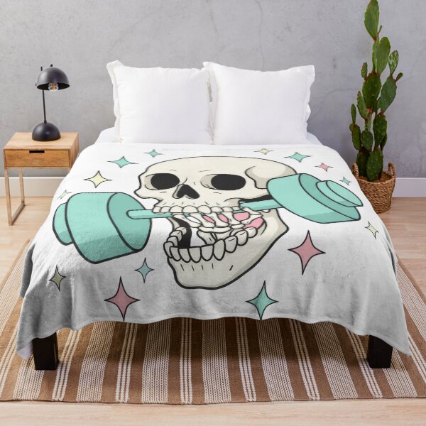 Item preview, Pastel Goth Skull Lifting Dumbbell Aesthetic designed and sold by seven things shop.