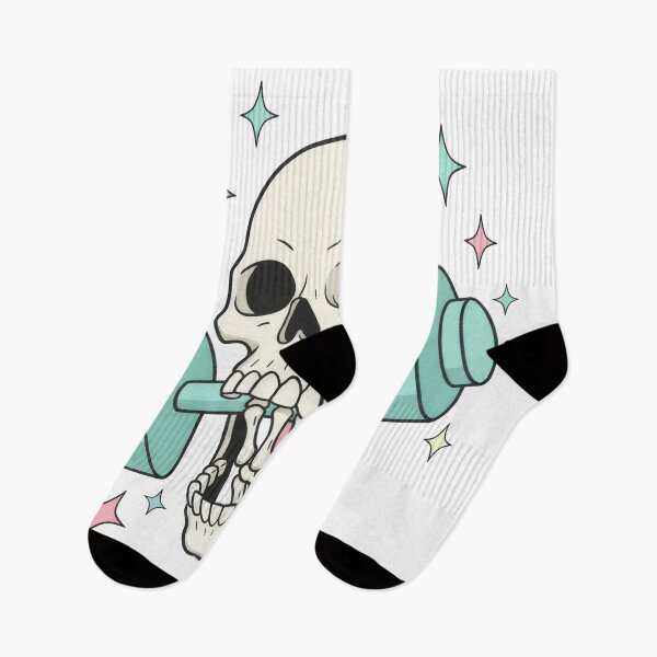 Item preview, Pastel Goth Skull Lifting Dumbbell Aesthetic designed and sold by seven things shop.