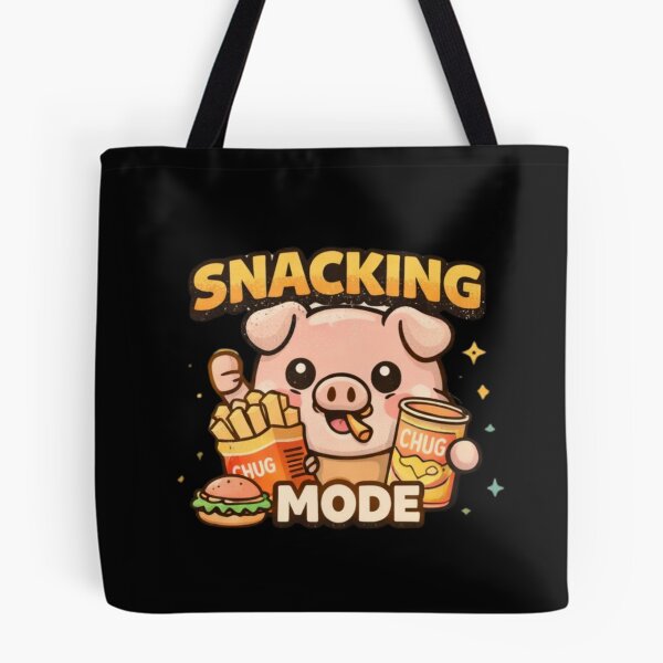 Item preview, Snacking Mode Pig – Cute Streetwear Kawaii Graphic Tee designed and sold by Mosogoloso.