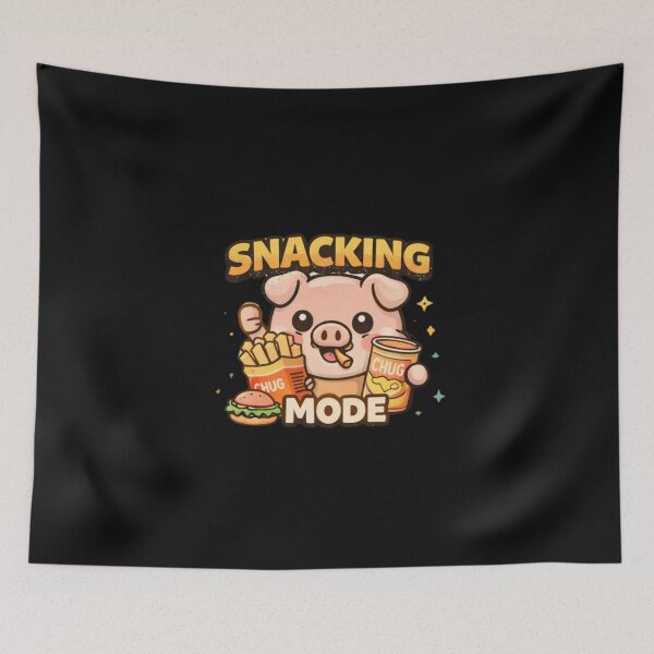 Item preview, Snacking Mode Pig – Cute Streetwear Kawaii Graphic Tee designed and sold by Mosogoloso.