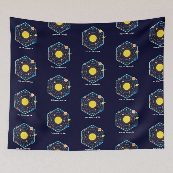 Item preview, Minimalist Hexagon Solar System Graphic designed and sold by Tablotique.
