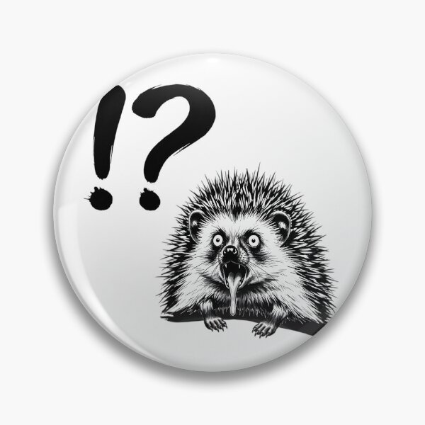 Item preview, "What Just Happened?!" Surprised Hedgehog with Drool | Funny Ink Splash Art designed and sold by Animal Xeno Circus.