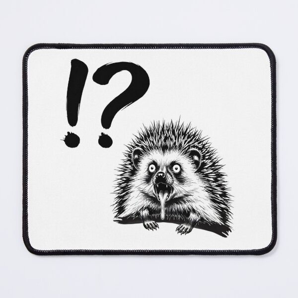 Item preview, "What Just Happened?!" Surprised Hedgehog with Drool | Funny Ink Splash Art designed and sold by Animal Xeno Circus.