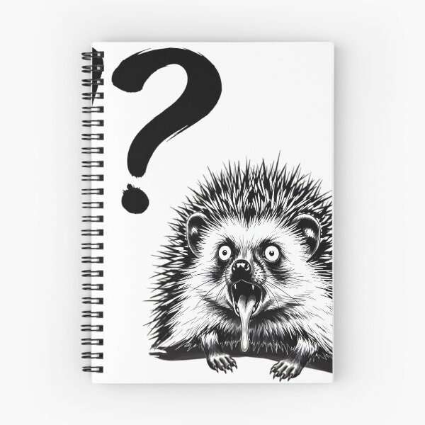 Item preview, "What Just Happened?!" Surprised Hedgehog with Drool | Funny Ink Splash Art designed and sold by Animal Xeno Circus.