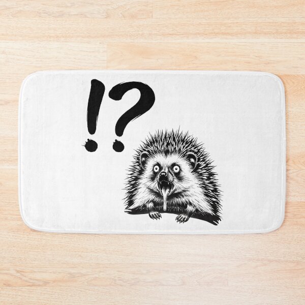Item preview, "What Just Happened?!" Surprised Hedgehog with Drool | Funny Ink Splash Art designed and sold by Animal Xeno Circus.