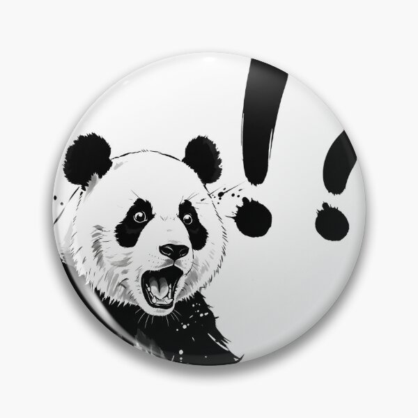 Item preview, "Wait, What?!" Surprised Panda Bear with Emote | Funny Animal Ink Art designed and sold by Animal Xeno Circus.