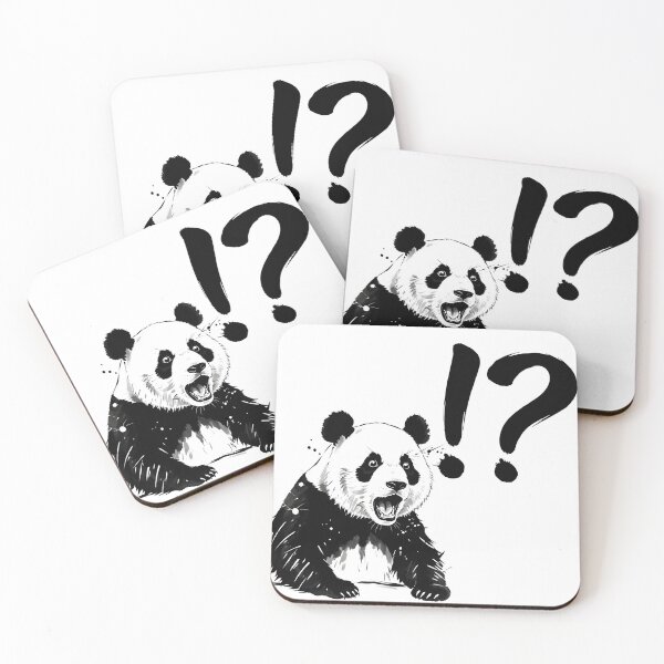 Item preview, "Wait, What?!" Surprised Panda Bear with Emote | Funny Animal Ink Art designed and sold by Animal Xeno Circus.
