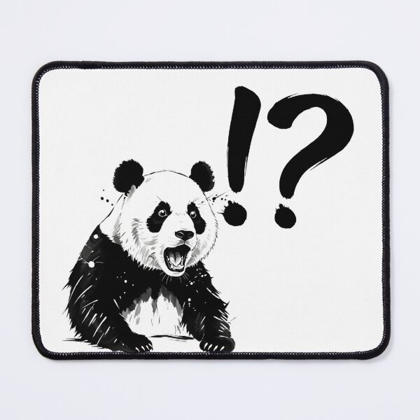 Item preview, "Wait, What?!" Surprised Panda Bear with Emote | Funny Animal Ink Art designed and sold by Animal Xeno Circus.