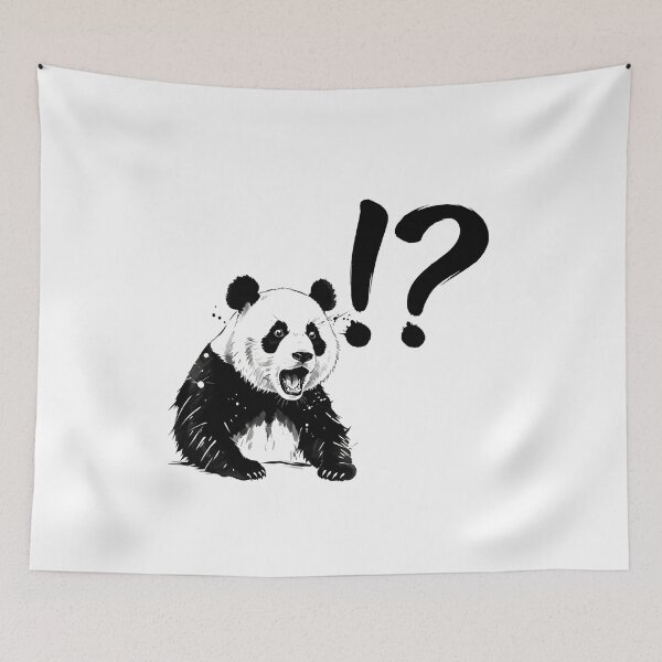 Item preview, "Wait, What?!" Surprised Panda Bear with Emote | Funny Animal Ink Art designed and sold by Animal Xeno Circus.