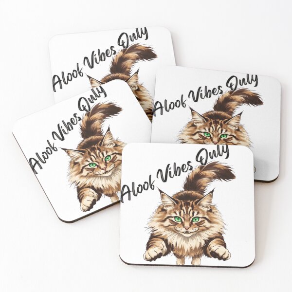 Item preview, Aloof Vibes Only: Majestic Cat with Green Eyes Quote Art designed and sold by Animal Xeno Circus.