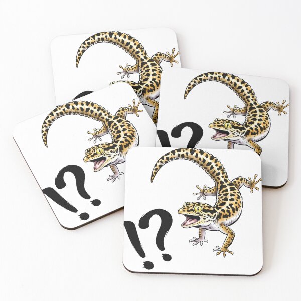 Item preview, "Wait, What?!" Leopard Gecko with Surprise Emote | Funny Reptile Ink Art designed and sold by Animal Xeno Circus.