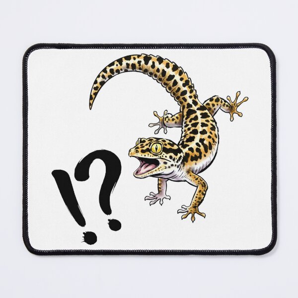Item preview, "Wait, What?!" Leopard Gecko with Surprise Emote | Funny Reptile Ink Art designed and sold by Animal Xeno Circus.