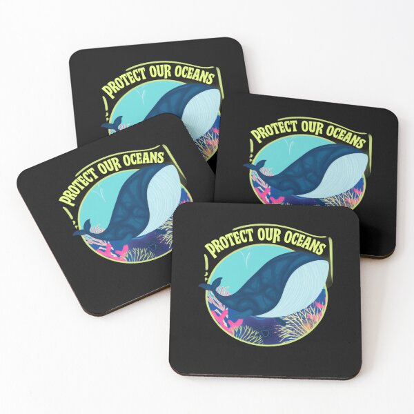 Item preview, Protect Our Oceans Colorful Whale Underwater Scene Whales Sharks Whale designed and sold by SkeletonsDanger.