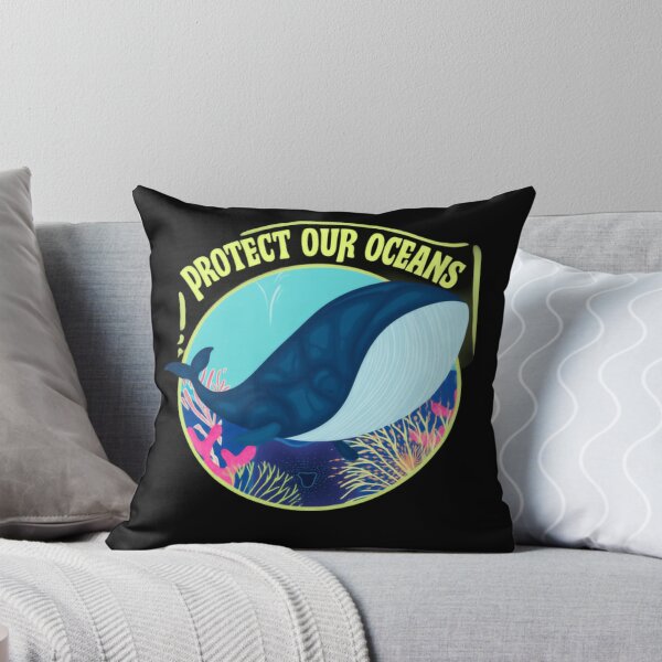 Item preview, Protect Our Oceans Colorful Whale Underwater Scene Whales Sharks Whale designed and sold by SkeletonsDanger.