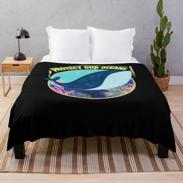 Item preview, Protect Our Oceans Colorful Whale Underwater Scene Whales Sharks Whale designed and sold by SkeletonsDanger.