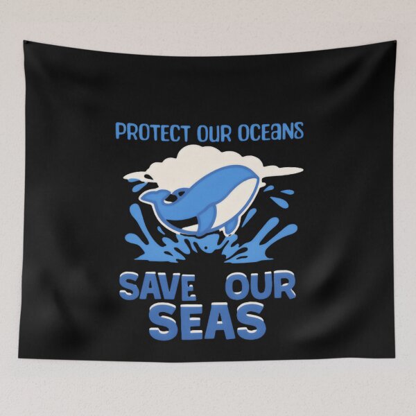 Item preview, Protect Our Oceans Save Our Seas Minimal Whale designed and sold by SkeletonsDanger.