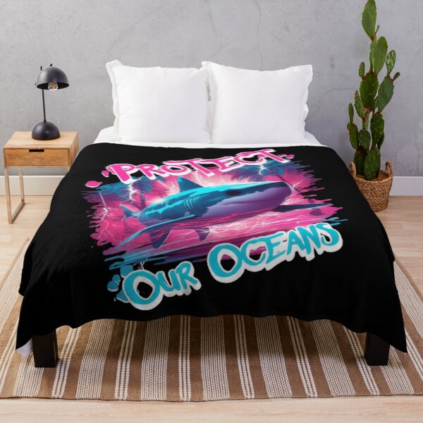 Item preview, Protect Our Oceans Vibrant Modern Shark Artwork designed and sold by SkeletonsDanger.
