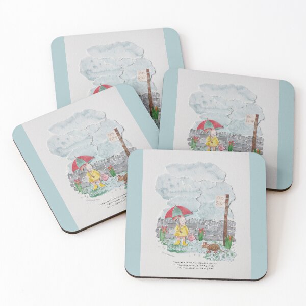 Item preview, April Showers Collage with Rabbit and Mouse designed and sold by CreamTeaAndTails.
