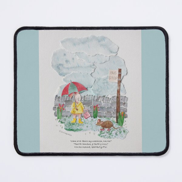 Item preview, April Showers Collage with Rabbit and Mouse designed and sold by CreamTeaAndTails.