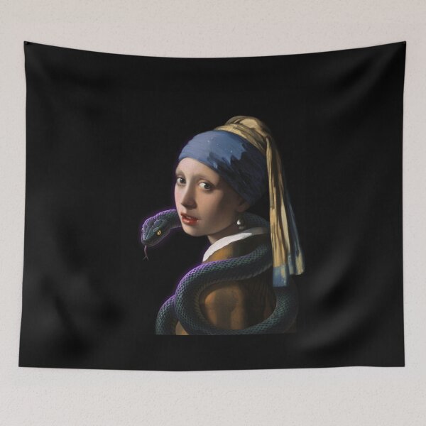 Item preview, Girl with a Pearl Earring Snake Parody Dark Art T-Shirt designed and sold by Animal Xeno Circus.