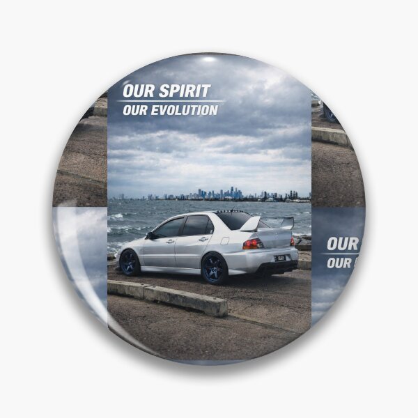Item preview, Mitsubishi Evo 9 Apex Silver poster OUR SPIRIT OUR EVOLUTION designed and sold by TheMitsuGuy.