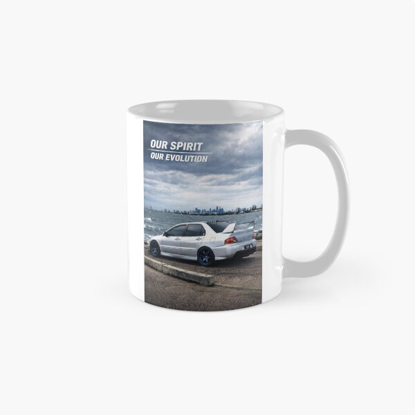 Item preview, Mitsubishi Evo 9 Apex Silver poster OUR SPIRIT OUR EVOLUTION designed and sold by TheMitsuGuy.