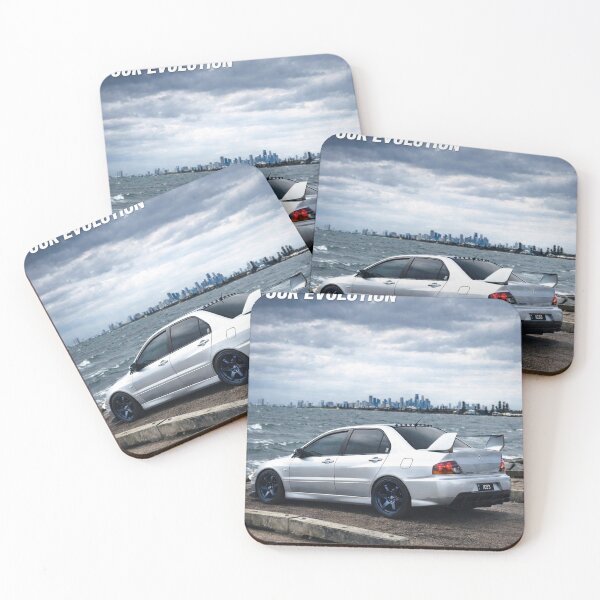 Item preview, Mitsubishi Evo 9 Apex Silver poster OUR SPIRIT OUR EVOLUTION designed and sold by TheMitsuGuy.