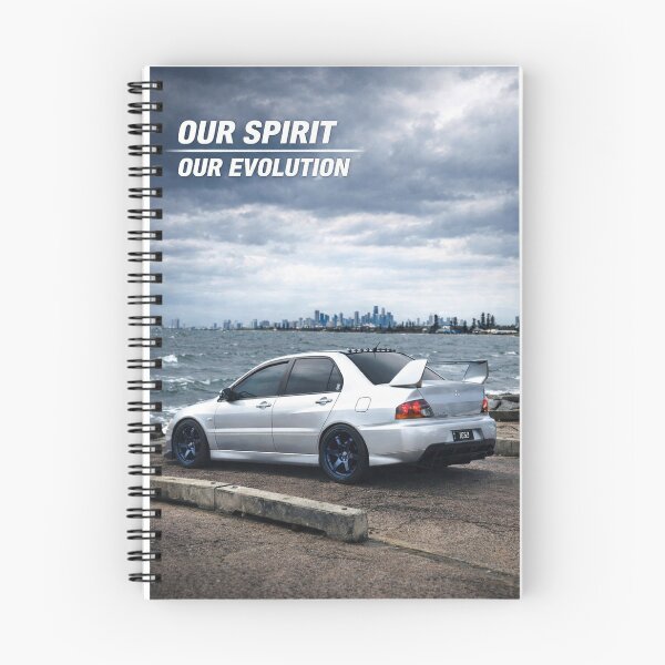 Item preview, Mitsubishi Evo 9 Apex Silver poster OUR SPIRIT OUR EVOLUTION designed and sold by TheMitsuGuy.