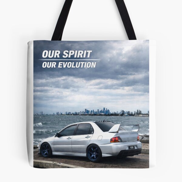 Item preview, Mitsubishi Evo 9 Apex Silver poster OUR SPIRIT OUR EVOLUTION designed and sold by TheMitsuGuy.