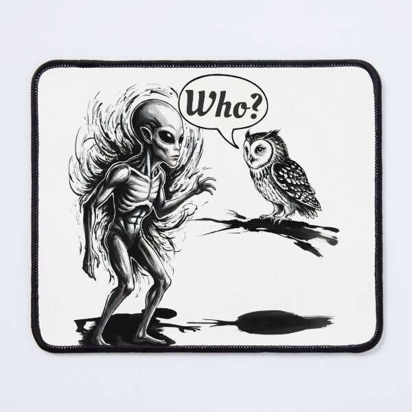 Item preview, Who? Alien & Owl Funny Pop Art T-Shirt Sarcasm designed and sold by Animal Xeno Circus.